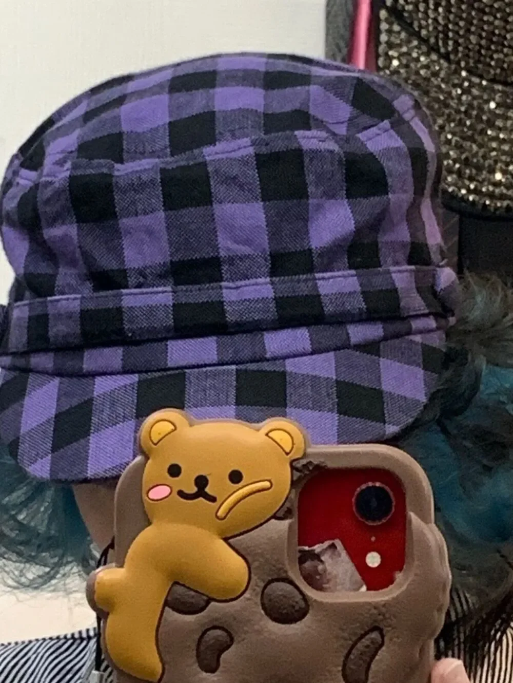Y2K Emo Plaid Hat Cadet Cap Newsboy Flat Top Grunge Skater